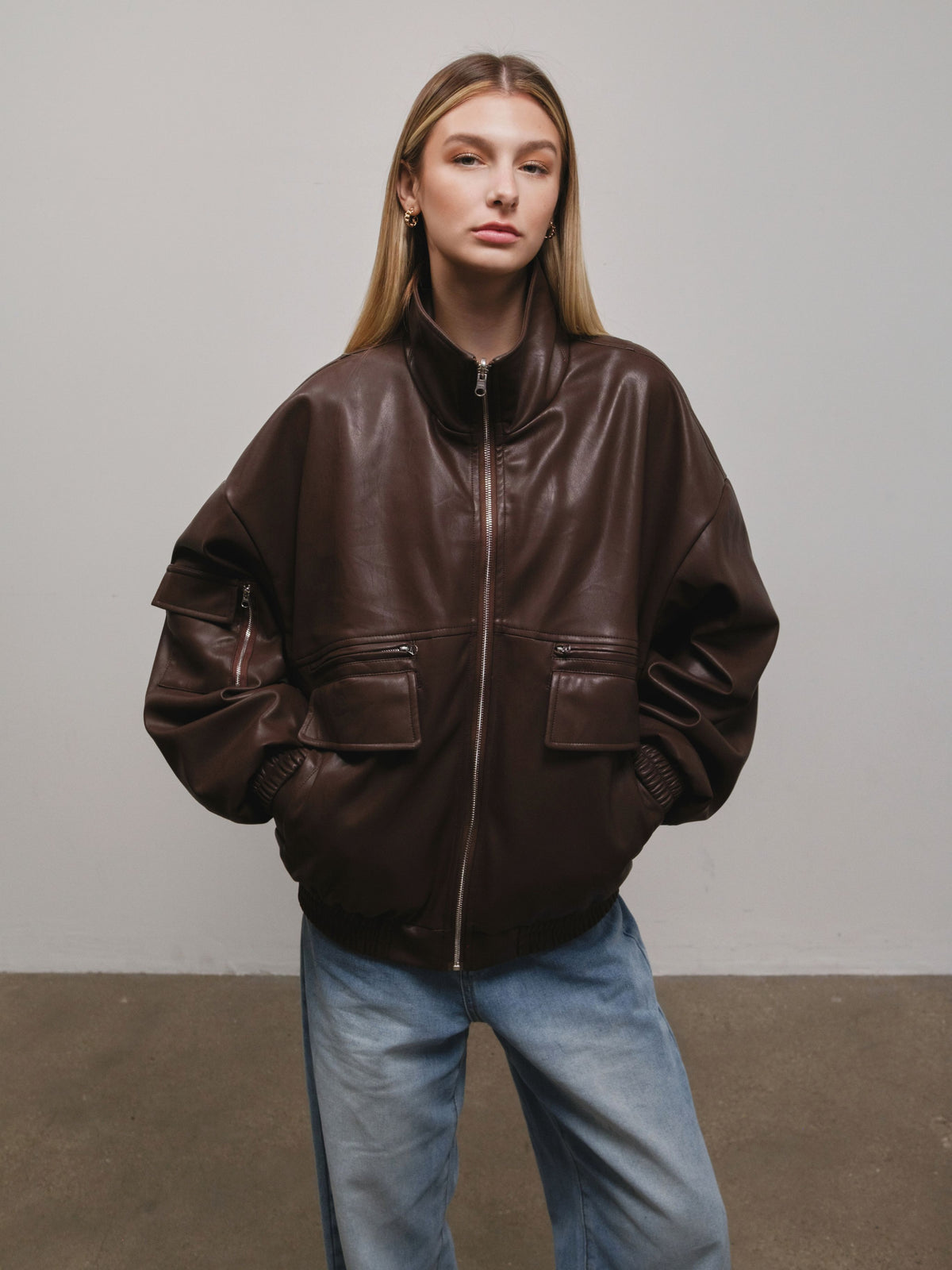 The Paase Faux Leather Reversible Jacket in Cocoa Pistachio – KINISONI